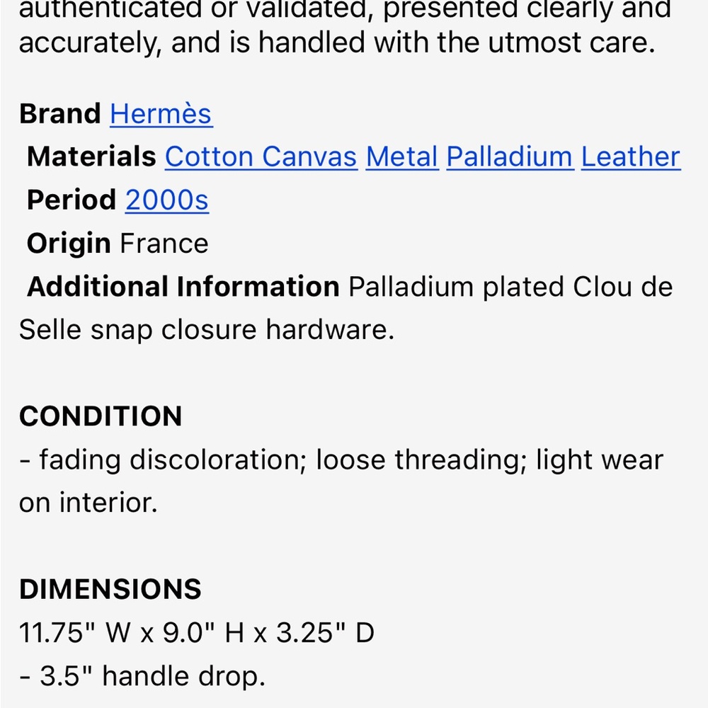 Hermes Canvas Fourre-Tout PM - Picture 6 of 6